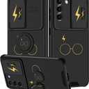 Goocrux Phone Cover Case for Samsung Galaxy S21 5G | 2in1, for Women Girls, Cute Girly, with Slide Camera Cover, Ring Holder, Black Eyes Design, Teens, Aesthetic, Pretty Cool Cases, 6.2''