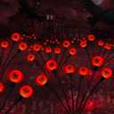 Outdoor Halloween Decorations Solar Spooky Lights-12LED Scary Eyeballs Swaying Firefly Light with Magic Party Garden Decor,Solar Halloween Path Lights for Grave Cemetery,Ghost Decor 2PACK Orange