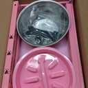 SHAINFUN Pink Elevated Dog Bowl Stand with Two 1700ml Stainless Steel Food Bowls, Slow Feeder and Spill Proof Mat, Adjustable Feeder for Large, Medium and Small Dogs