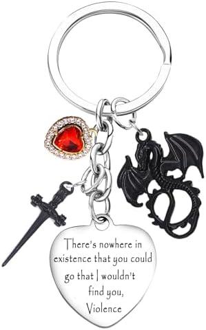 Nfyxcaz 4th Merch Dragon Wing Keychain Book Lover Gifts For Fans Dragon Keychain Gifts set of 2