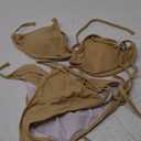 SHEKINI Women's Tie Side Bottom Padded Top Triangle Bikini Bathing Suit (Medium)