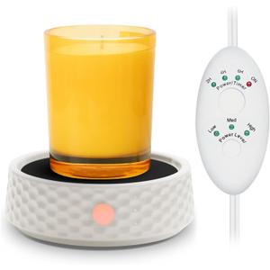Electric Large Candle Warmer Plate - Ceramic Candle Wax Warmers Timer Adjust Fragrance Intensity Auto Shut Off for Home Office, Aromatherapy Fragrance and Heating Beverage, Milk, Tea, Hot Chocolate