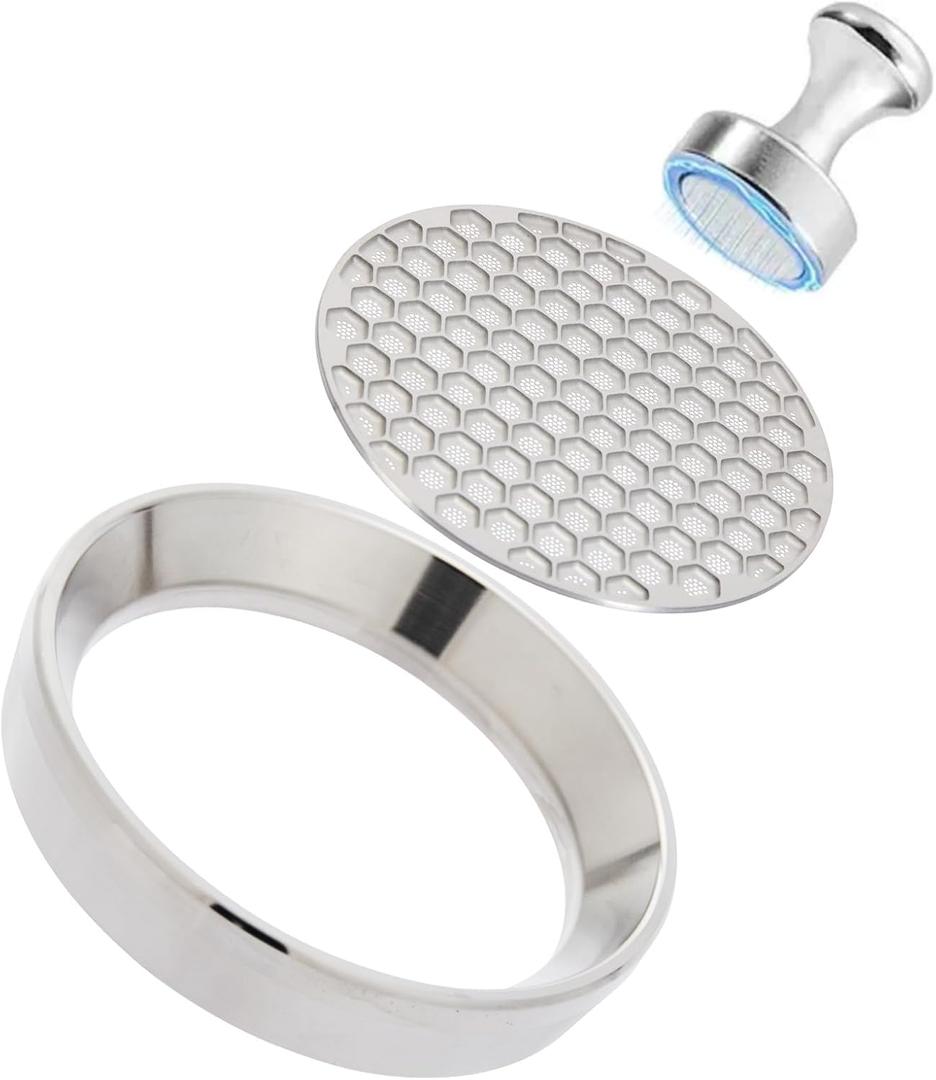 Teyearlife 51mm Magnetic Espresso Dosing Funnel - 8 Neodymium Magnets, 304 Stainless Steel, Compatible with 51mm Delonghi Portafilter (Decica Series), Spill-Free Coffee Accessory