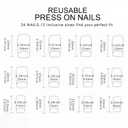 Medium Almond Press on Nails 3D Fake Nails Rhinestone Glue on Nails Golden French Stick on Nails Glossy Shiny Acrylic False Nails Full Cover Artificial Nails Reusable Nails Kit for Women Girl 24Pcs