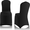 EMART Black Chair Covers 100 Pcs Spandex Stretch Universal Standard Seat Slipcovers Fitted for Wedding Bulk, Party, Banquet and Holidays Celebration