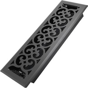 4x14 Inches Heavy Duty Walkable Floor Register Easy Adjust Air Supply Lever Floor Vents - Charlotte Design - Vent Cover for Home Floor - Matte Black