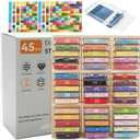 45 Pcs Diamond Storage Containers,Diamond Painting Sliding Trays ,Stackable Diamond Art Trays , 2in1 Art Carft Storage Box Set LineUp for Diamond Accessories ,Bead and Jewelry (Transparent/45Pcs)