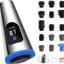 Hibbent Pull Down Kitchen Faucet Head Replacement, 4 Function LED Temperature Display Sink Spray Nozzle with 15 Adapters, Compatible with Moen, American Standard, Delta, Kohler Faucets, Chrome