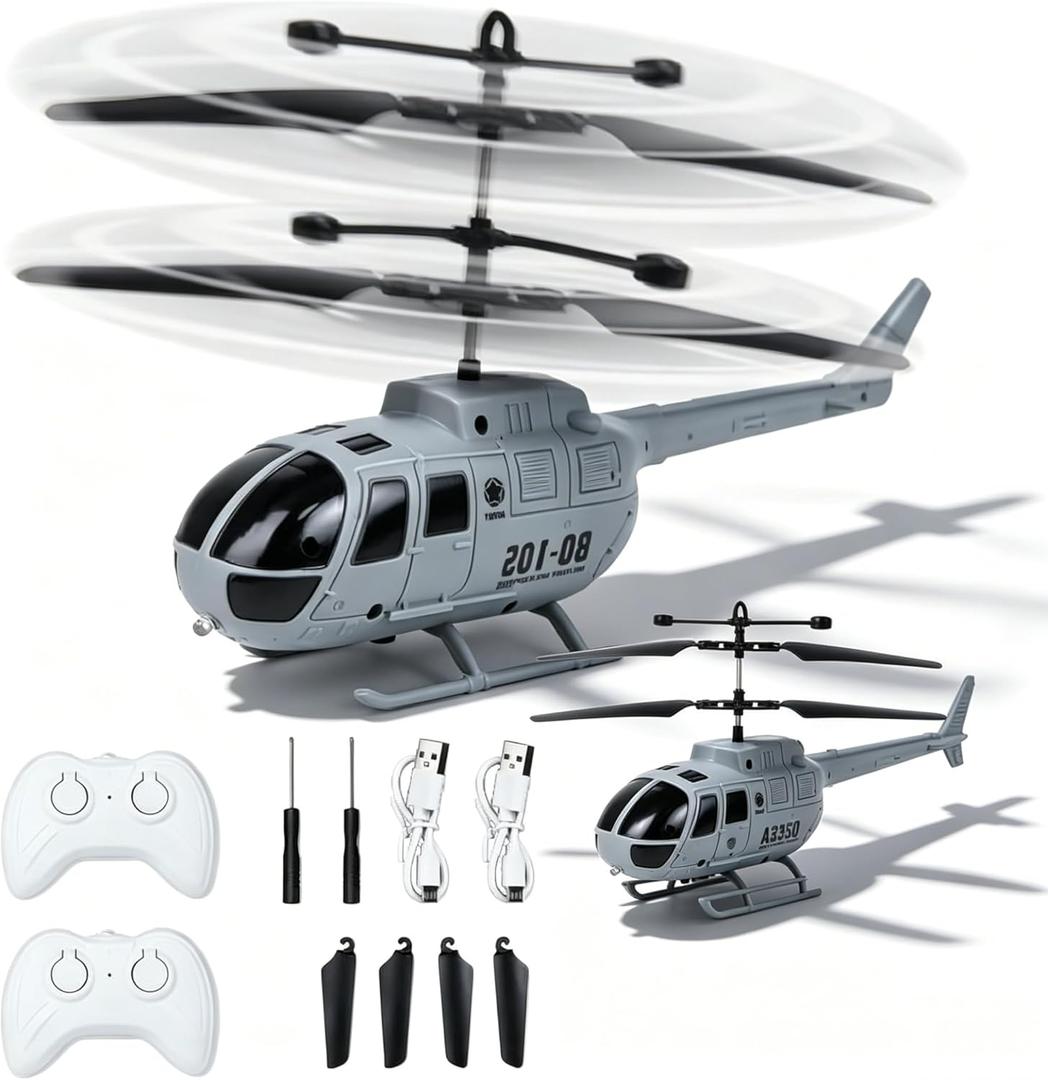 Remote Control Helicopter for Kids Boys Girls,2 Pack Military Toys Attack Helicopter,Army Style 2 Model RC Helicopters for Kids 6-8 Boys Military Lovers to Collect and Gift