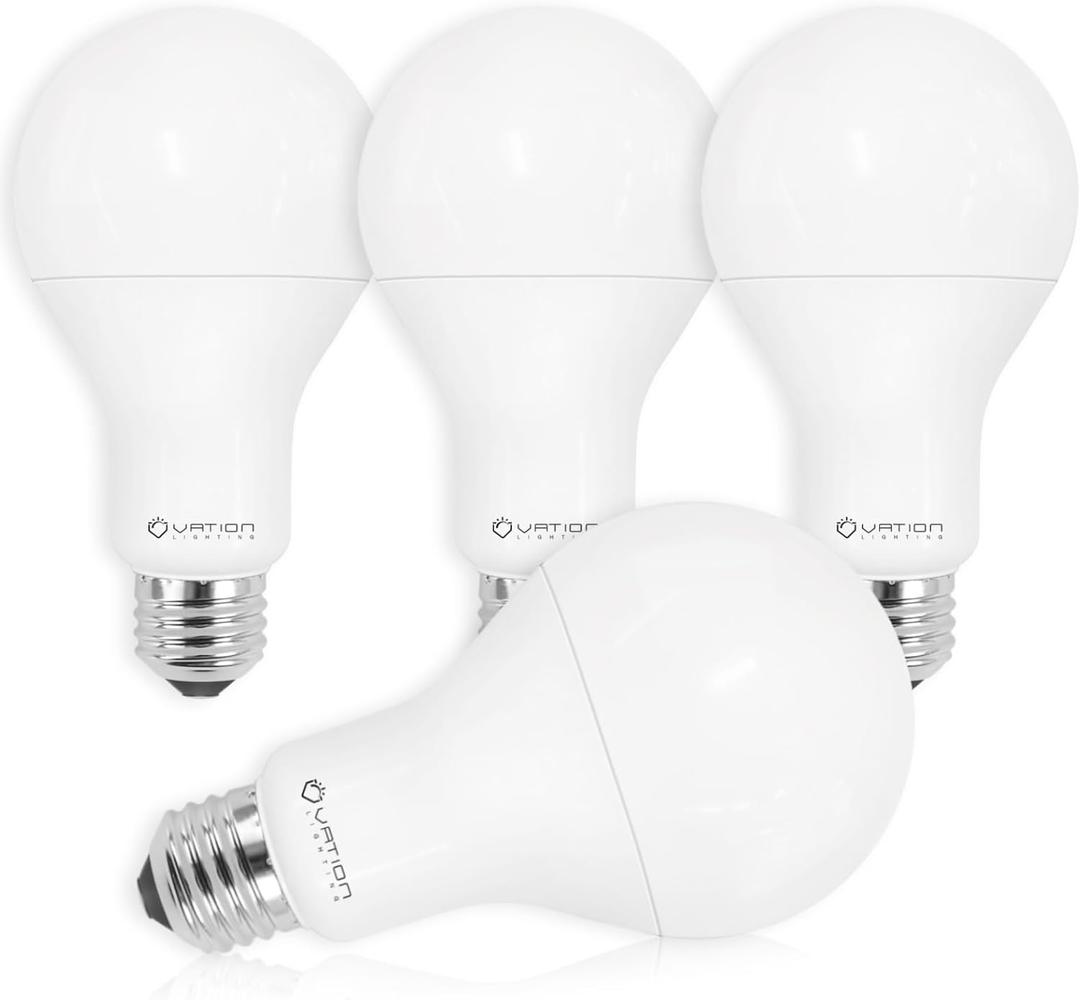 23W Super Bright LED Bulb, A21 Dimmable LED Light Bulb, Stable Heat Dissipation, 2,5000 Hour Lifespan, 3000 High Lumen, 150-200 Watt Equivalent, 5000K Daylight, E26 Porch Light Bulb, 4-Pack