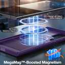 TORRAS Strong Magnetic & Seamless Stand for Samsung Galaxy S24 Ultra Case, Fit for MagSafe, Mil-Grade Drop Protection, Kickstand for Samsung Galaxy S24 Ultra Case, Translucent Back/Deep Edge