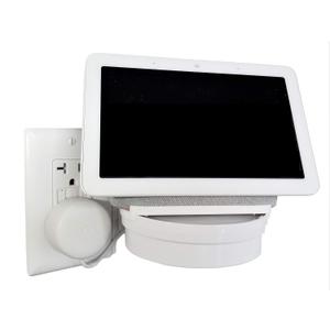The Google Home Nest Hub [Gen 1 and Gen 2] Mount for Electrical Outlets. Full Swivel. Installs in Seconds. Hidden Cord Storage. Award Winning Design. Works on All Vertical Outlets. White