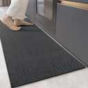 Color&Geometry Kitchen Rugs and Mats Non Slip Washable, Absorbent Woven Kitchen Runner Rug Easy to Clean Kitchen Floor Mats for in Front of Sink, Laundry Room, Hallway, 17”x71”, Dark Grey