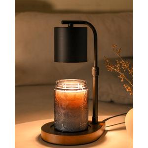 Electric Candle Lamp Warmer with Timer - Birthday & House Warming Gift for Mom, Warms Jar Candles with 2 Bulbs (Black)