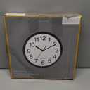 Bernhard Products Black Wall Clock, Large 13-Inch Silent Non Ticking Quartz Battery Operated Round Easy to Read Classroom/Home/School/Office Clock