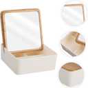 1pc Travel Makeup Mirror Led Light Compact Portable Desktop Mirror Jewelry Storage Girl Makeup