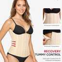 Nebility Waist Trainer for Women Corset Shapewear Tummy Control Waist Cincher Body Shaper Workout Girdle (Beige, L)
