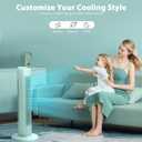 Antarctic Star Tower Fan 85Oscillating Quiet Cooling 15H Timer Remote Control Powerful Standing 3 Wind Speed 3 Wind Modes LED Display Bladeless Portable LED Display,Bedroom Office, Green