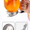 Stainless Steel Mason Jar Lids with Rubber Gasket and Handle,Mason Jar Lids for Wide Mouth,Bottle Cover for Cold Brew Grain Screw Cans Caps (Jars Not Included) (4)