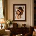 Solid Wood 11x17 Picture Frame Beaded Frame with 9x15 Mat, Rustic Vintage 11 by 17 Photo Frame Matted with Plexiglass for Wall Display, Brown