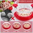 2 x 3rd Gen Chicken Shredder Tool Twist Large with Detachable Plate for Easy Transfer, Chicken Breast Shredder, Meat Shredder, Strong Anti-Slip Strip Base, Visible Lid, Ergonomic Handle, Dishwasher Safe