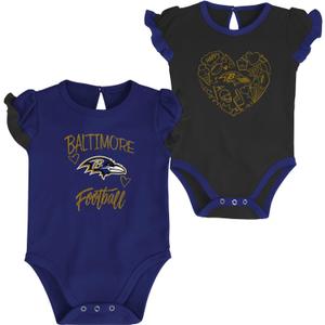 Outerstuff NFL Newborn Infants Too Much Love 2 Piece Creeper Bodysuit Romper Set (18 Months, Baltimore Ravens) Outerstuff NFL Newborn Infants Too Much Love 2 Piece Creeper Bodysuit Romper Set (18 Months, Baltimore Ravens)