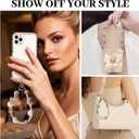 Phone Wrist Strap for Men Handmade Phone Charms Strap with Natural Stones for Handfree Convenience (1 Champagne- Butterfly & Moon)