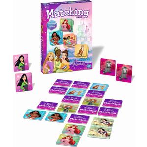 Wonder Forge Disney Princess Matching Game  Fun Memory Game for Kids Ages 3 and Up  Toddler Learning Toy Featuring Belle, Ariel, and Elsa and more Disney Princesses - Packaging May Vary
