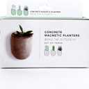 Gift Republic Magnetic Concrete Plant Pots Set of 3 Fridge Planters for Succulents or Small Plants Space-Saving Home Decor & Housewarming Gift Boxed