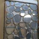 Gold Wall Mirrors Decorative - 23x51 Inch Large Living Room Mirrors for Wall Decor, 55 Piece Multi-Size Pebble Design Metal Framed Accent Mirror for Modern Entryway, Home Decor