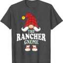 The Rancher Gnome Family Christmas Pajama T-Shirt, Size L, Grey