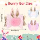 2 x OAOLEER 6Pcs Easter Bunny Hair Bow Clips, Rabbit Hair Bow Accessories for Easter Party Birthday Supplies (Glitter Easter Bows)