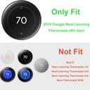 Wall Plate Cover Compatible with Google Nest Learning Thermostat (4th Gen), Practical Trim Kit for Nest Learning Thermostat 4, Snap fit Design (White, 2 Packs)