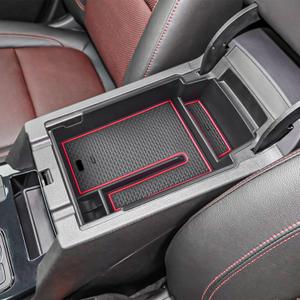 EDBETOS Center Console Organizer Tray Compatible with Chevy Blazer Accessories 2019 2020 2021 2022 2023 2024 2025 2026 Interior Secondary Armrest Storage Glove Box Divider ABS Material, Red Trim