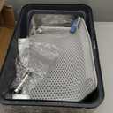 Stainless Steel Cat Litter Box with Lid | XL Extra Large Litter Box for Big Cats | Metal Litter Boxes High Sided | Enclosed Anti-Urine Leakage, Include Litter Mat and All-Metal Litter Scoop (Dark Gray)