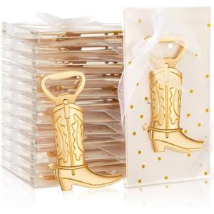 Hortsun 36 Sets Cowboy Boot Bottle Openers Baby Shower Bottle Opener Favors for Guest Party Bottles Opener Gifts Bulk for Baby Shower Wedding Birthday Party Favor Decoration Supplies(Gold)
