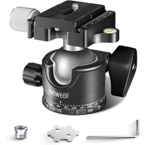 NEEWER Low Profile Camera Tripod Ball Head, 36mm Metal Panorama Ball Head Compatible with Arca 1/4 Quick Release Plate for Tripod Monopod Slider DSLR Camera Camcorder, Load Capacity: 33lb/15kg -GM36