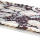 Natural Marble Tray, Coffee Table, Food, Fruit, Paper Cup, Cake Display, Coffee bar, Family Gatherings, Seasonal Holiday Decoration Tray(Viola-rectangle-11 x5 x0.7)