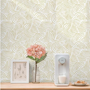 Pack Of 3 Heroad Peel and Stick Wallpaper Contact Paper Beige Modern Striped Wallpaper Boho Removable Self Adhesive Stick on Wall Paper for Bathroom Waterproof 17.3"x78.7"