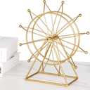 Ferris Wheel Home Decor - Golden Ferris Wheel Gift, Shelf Decor for Living Room Bookshelf or Desk