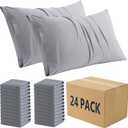 ZPECC Pillow Cases Bulk 24 Pack - King Pillowcases with Envelope Closure, Soft Brushed Microfiber Pillow Cover for Hotel Airb&bs Hospital Bedding Essential, Gray