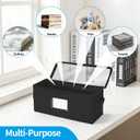 6 Pack Fabric CD Storage Box with Clear PVC Lid, Holds 35 Standard CD Cases, Zipper Closure for Dust Protection, Portable CD Organizer for Music Collection, Black