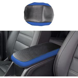 Rifoda Center Console Armrest Cover for 2015-2022 Chevy Colorado/GMC Canyon Accessories Arm Rest Box Pad Console Lid Protection Saver (Carbon Fiber with Blue)