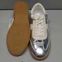 MIA girl Womens 8 Silver Metallic Lace Up Sneakers Cream Accents