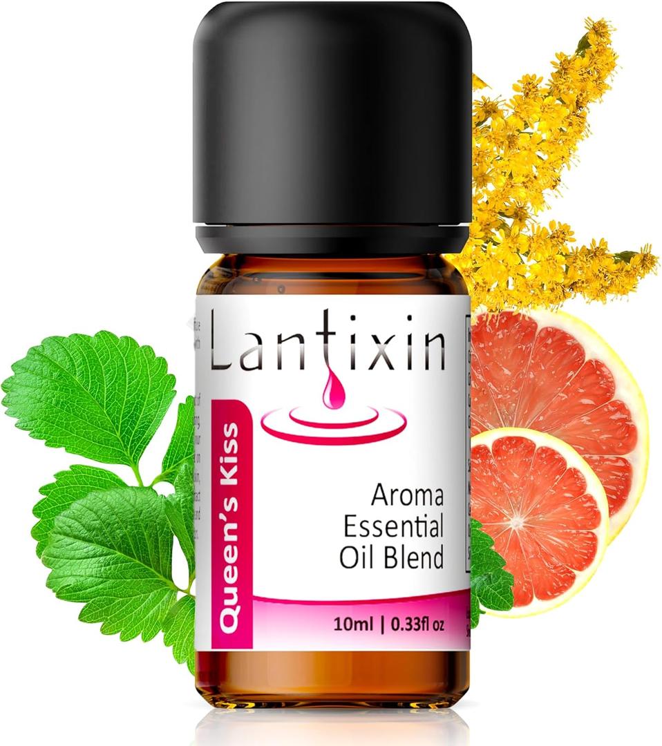 3 x Lantixin Queens Kiss 100% Pure Essential Oils for Diffusers for Home Natural Aromatherapy Oils with Pure Peppermint Oil, Osmanthus & Grapefruit Essential Oil  Safe for Skin, Kids & Pets  0.3 oz