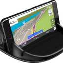 Loncaster Car Phone Holder, Car Phone Mount Silicone Car Pad Mat for Various Dashboards, Slip Free Desk Phone Stand Compatible with iPhone, Samsung, Android Smartphones, GPS Devices and More, Black