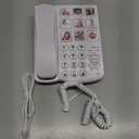 Corded Landline Phones for Seniors - Memory Phone for Dementia/Alzheimers, 9 Big Picture Buttons & One-Click Dialing - Hands-Free Calling, 110dB Loud Ringer - for Visual Hearing & Memory Impairments