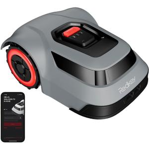 Redkey MGC1000 Robot Lawn Mower with 590ft Boundary Wires for 0.25 Acre (1/4 Acre), 45% Slope, 70Mins Runtime, Auto Recharge, Automatic Robotic Lawn Mower w/Precise Location & Breakpoint Detection