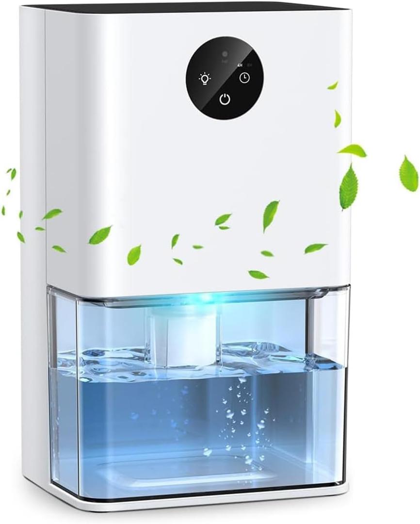 Dehumidifier, 1500ML (50 OZ) Small Dehumidifier for Home (300 Sq. Ft), Quiet with Auto Shut Off, for Bedroom, RV, Closet