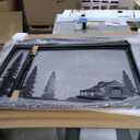 Plow & Hearth Metal Fireplace Screen Cabin Black | 44" W x 33" H | Magnetic Hinged Door | Spark Guard Cover | Stand Alone Wrought Iron Panel Fire Place Cover